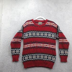 Lake Harmony Rowing Club USA Pullover Sweater Womens L‎ Made In USA Red Striped